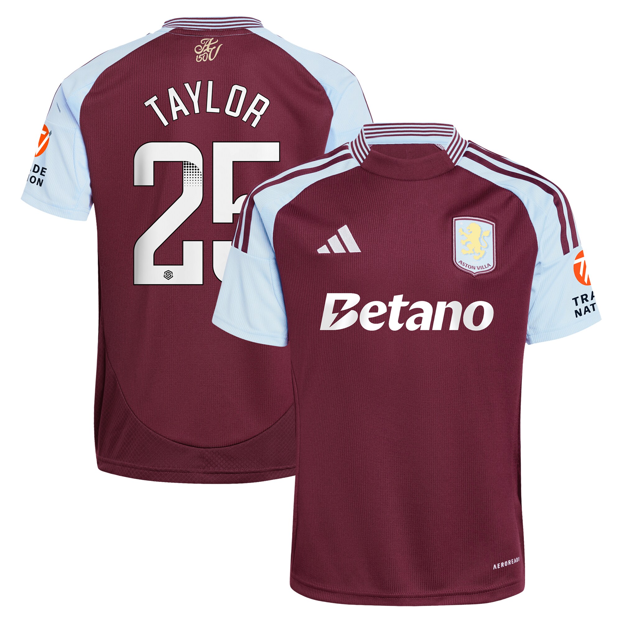 Aston Villa aston villa wsl adidas home shirt 2024-25 with taylor 25 printing Collection | AVFC Jerseys & Fan Gear