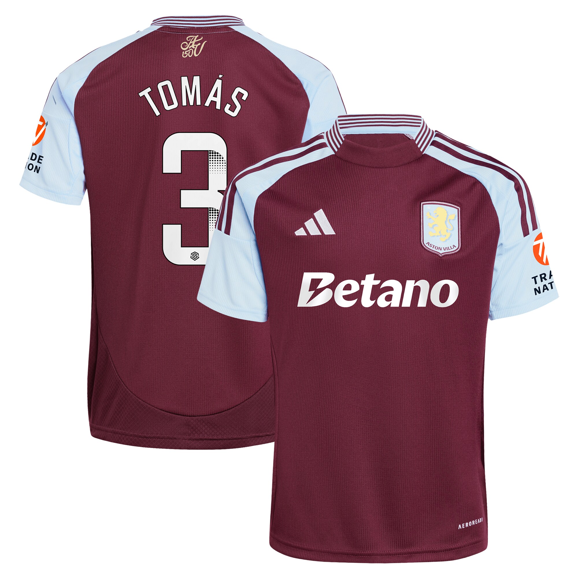 Aston Villa aston villa wsl adidas home shirt 2024-25 with tomás 3 printing Collection | AVFC Jerseys & Fan Gear