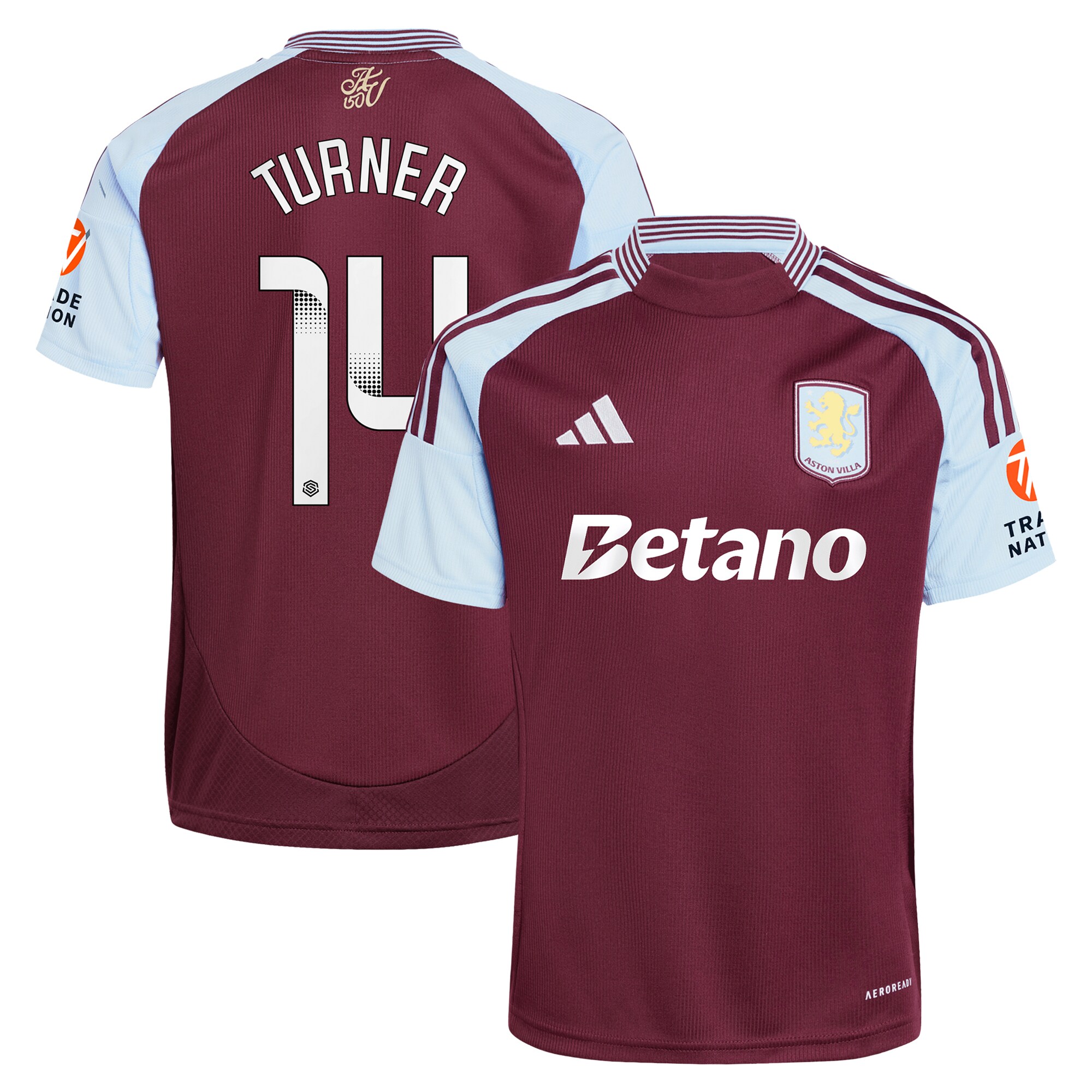 Aston Villa aston villa wsl adidas home shirt 2024-25 with turner 14 printing Collection | AVFC Jerseys & Fan Gear