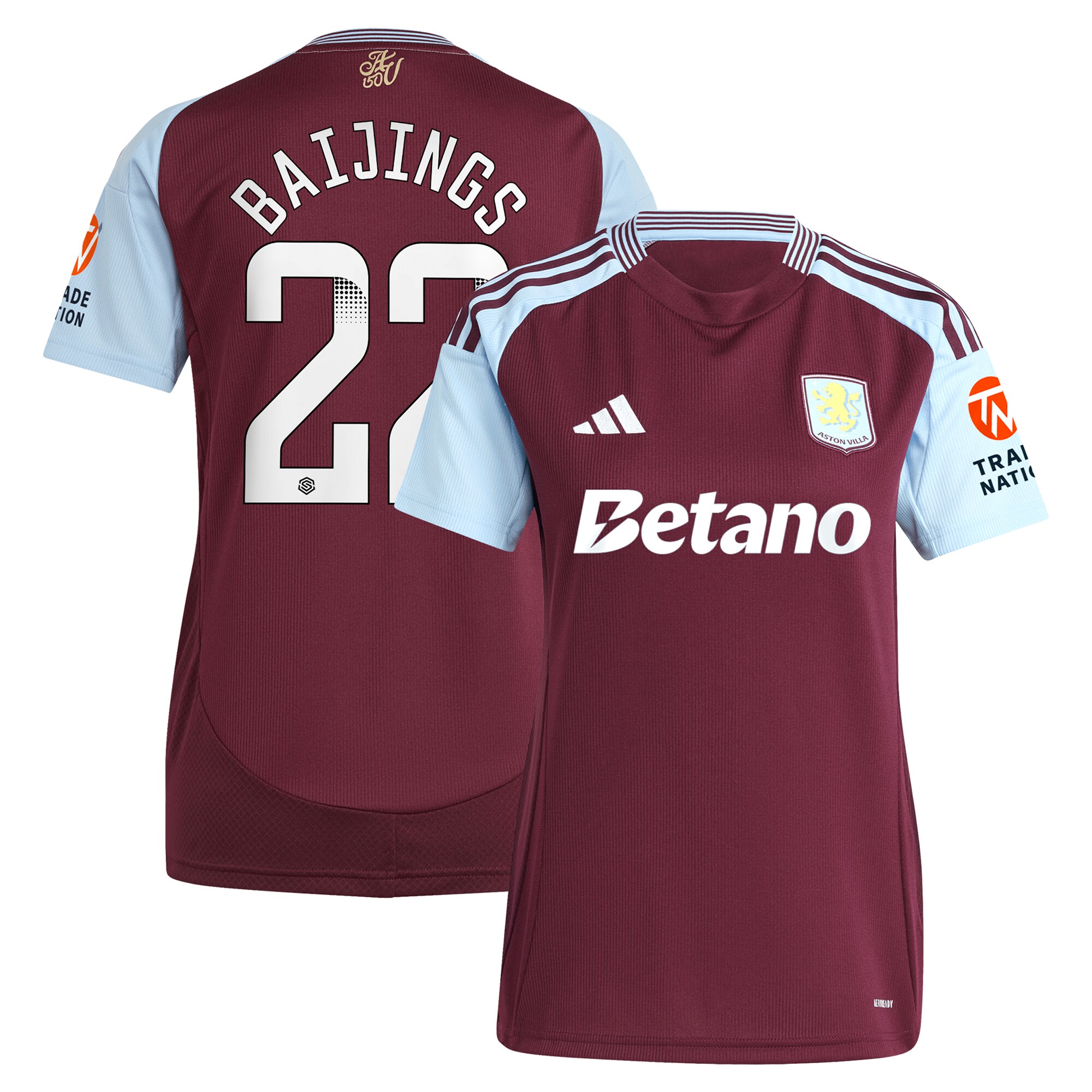 Aston Villa aston villa wsl adidas home shirt 2024-25 – womens with baijings 22 printing Collection | AVFC Jerseys & Fan Gear