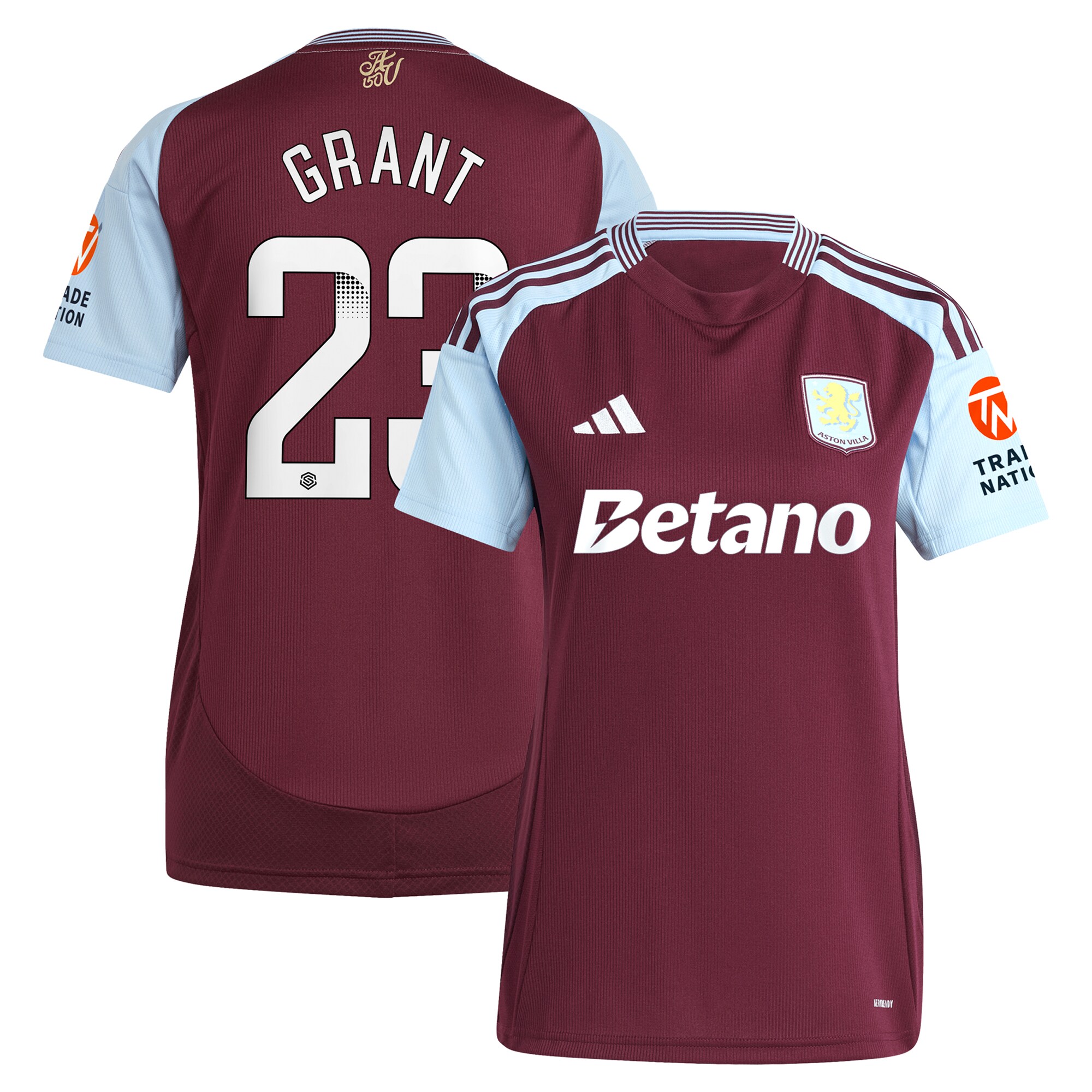 Aston Villa aston villa wsl adidas home shirt 2024-25 – womens with grant 23 printing Collection | AVFC Jerseys & Fan Gear