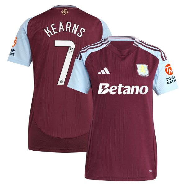 Aston Villa aston villa wsl adidas home shirt 2024-25 – womens with kearns 7 printing Collection | AVFC Jerseys & Fan Gear