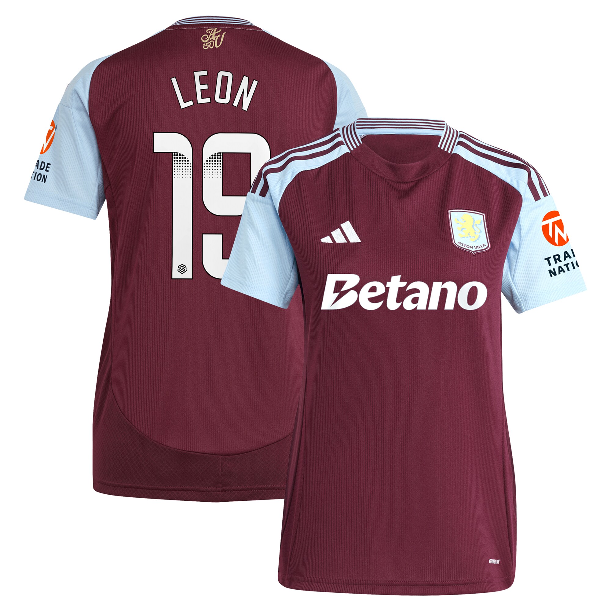 Aston Villa aston villa wsl adidas home shirt 2024-25 – womens with leon 19 printing Collection | AVFC Jerseys & Fan Gear