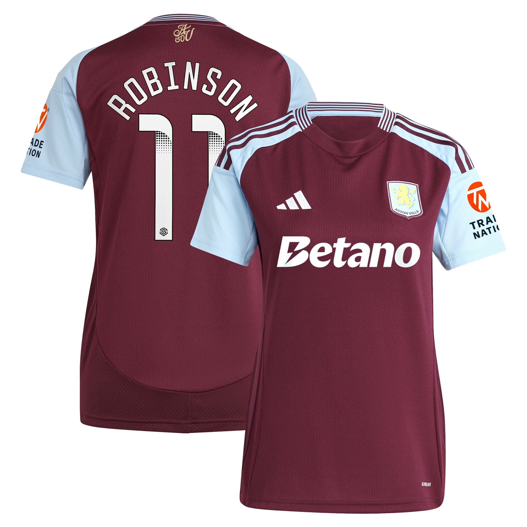 Aston Villa aston villa wsl adidas home shirt 2024-25 – womens with robinson 11 printing Collection | AVFC Jerseys & Fan Gear