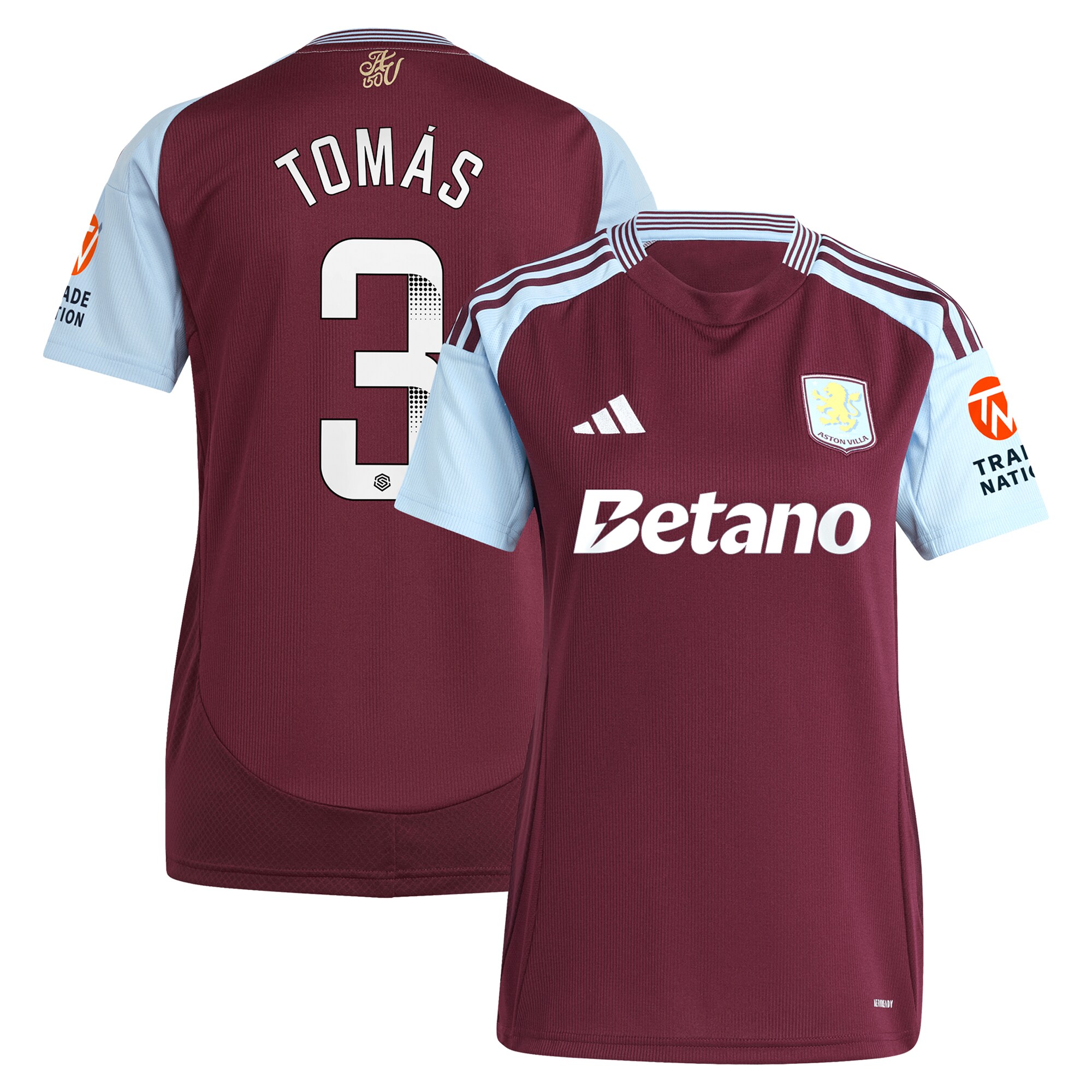 Aston Villa aston villa wsl adidas home shirt 2024-25 – womens with tomás 3 printing Collection | AVFC Jerseys & Fan Gear