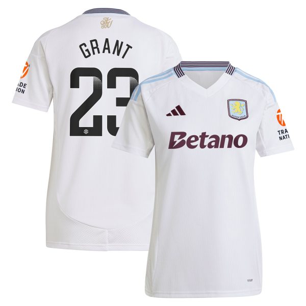 Aston Villa aston villa wsl away shirt 2024-25 – womens with grant 23 printing Collection | AVFC Jerseys & Fan Gear