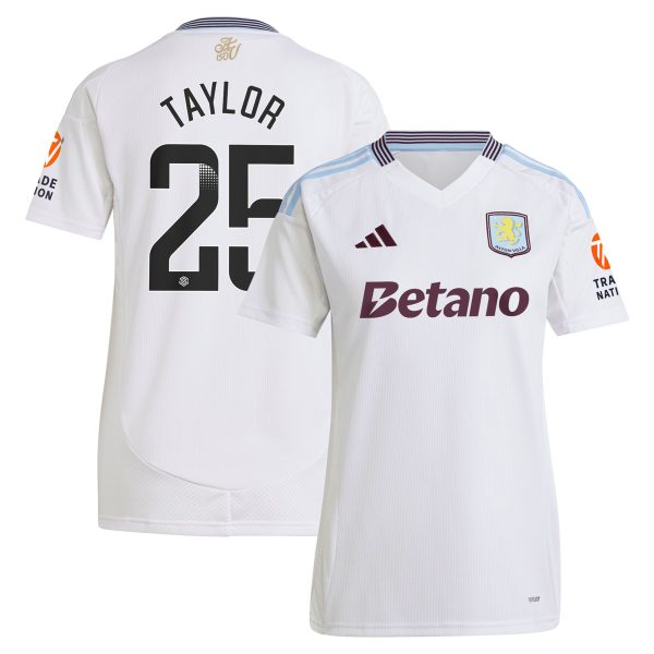 Aston Villa aston villa wsl away shirt 2024-25 – womens with taylor 25 printing Collection | AVFC Jerseys & Fan Gear